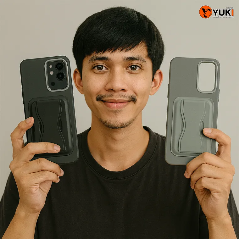 ลูกค้าถือมือถือ Samsung พร้อมเคสกันกระแทก ปกป้องเครื่องอย่างมั่นใจ | Yuki Center
