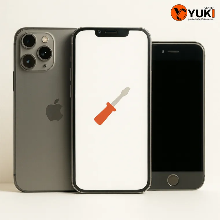 ซ่อม iPhone ราคาปี 2025 เปลี่ยนจอ แบต กล้อง กระจกหลังครบที่ YukiCenter