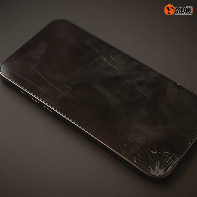iPhone หน้าจอแตกกระจาย รอซ่อมที่ร้าน Yuki Center