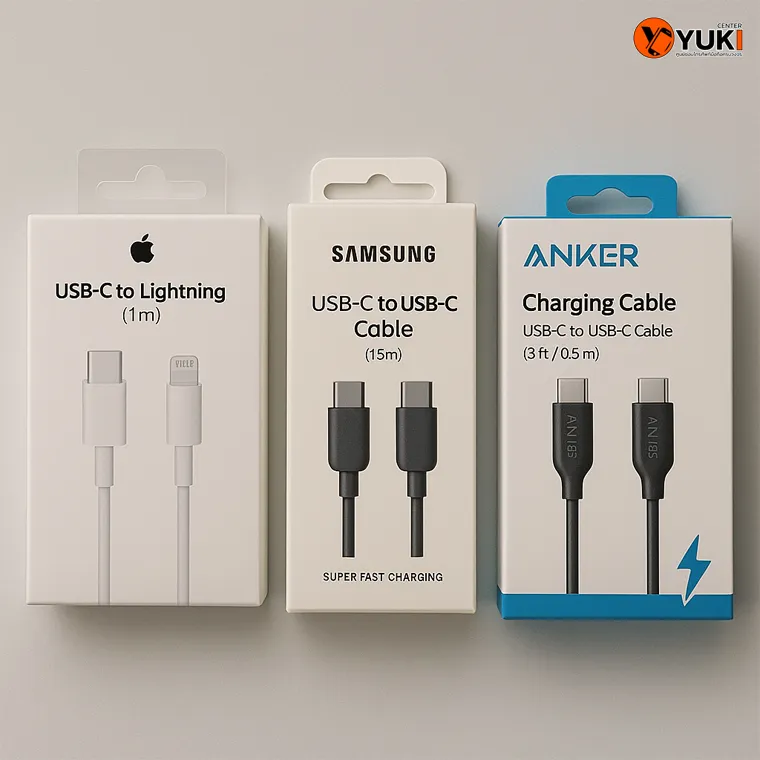 กล่องสายชาร์จแท้ Apple Samsung และ Anker สำหรับมือถือ