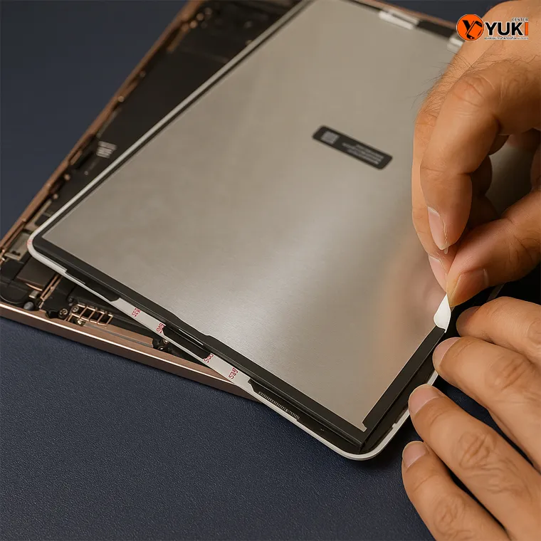 ช่างกำลังเปลี่ยนจอ iPad Pro 11 อย่างมืออาชีพ ที่ร้านซ่อม Yuki Center