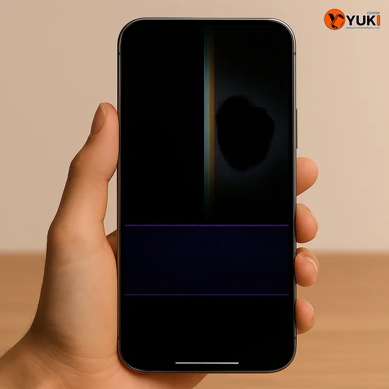 หน้าจอ Nubia RedMagic มีเส้นสีและจุดดำ แสดงอาการเสียที่ไม่สามารถลอกกระจกได้ ต้องเปลี่ยนจอใหม่