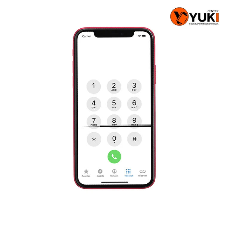 ภาพหน้าจอ iPhone 11 ขึ้นเส้นขีดดำกลางจอ แสดงอาการหน้าจอเสียที่สามารถซ่อมได้โดยไม่ต้องเปลี่ยนจอใหม่