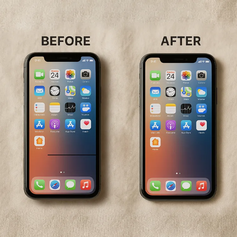 ภาพ Before / After เปลี่ยนจอ iPhone