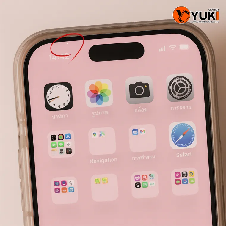 ภาพหน้าจอ iPhone มีจุดสว่างและอาการ Ghosting ที่มุมซ้ายบน - ปัญหาหน้าจอเสียที่ต้องรีบซ่อม | Yuki Center