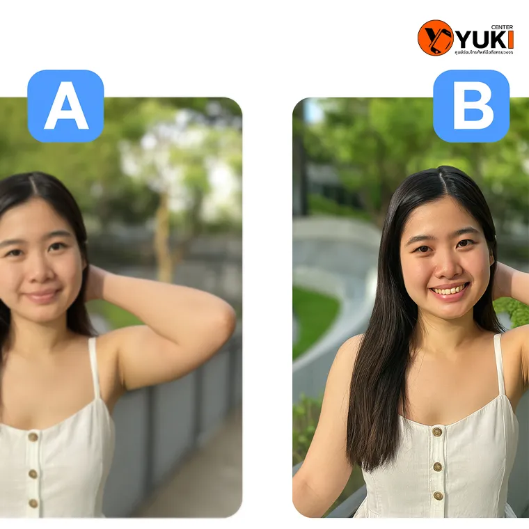 ก่อนและหลังซ่อมกล้องหลัง iPhone 16 Pro Max