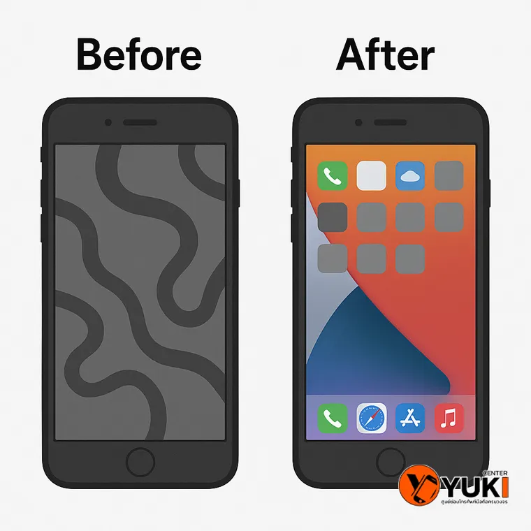 เปรียบเทียบ iPhone ทัชหลอนกับจอปกติ Before After