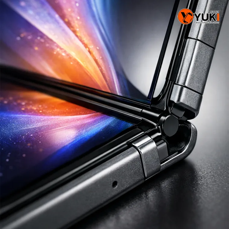 บานพับ Samsung Fold 6 และสายแพจอใน ระยะใกล้ จุดเสี่ยงสายแพเสีย พับแล้วจอดับ