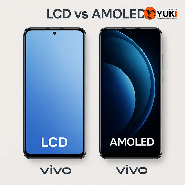 เปรียบเทียบหน้าจอ vivo แบบ LCD และ AMOLED ความต่างของจอที่มีผลต่อราคาเปลี่ยนจอ