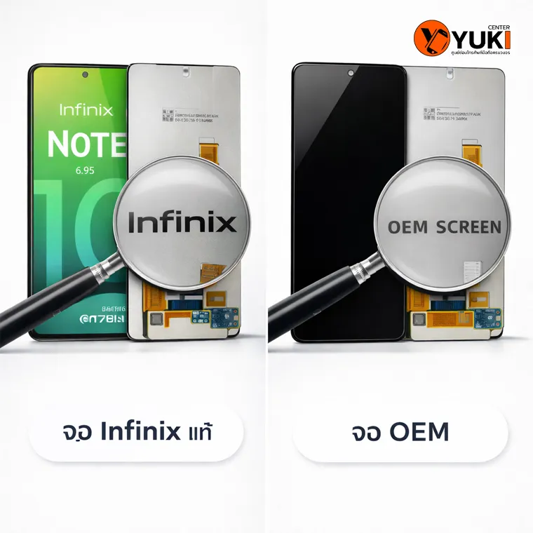 เปรียบเทียบจอ Infinix แท้กับจอ OEM ความแตกต่างด้านคุณภาพ ความสว่าง และการตอบสนองทัชสกรีน