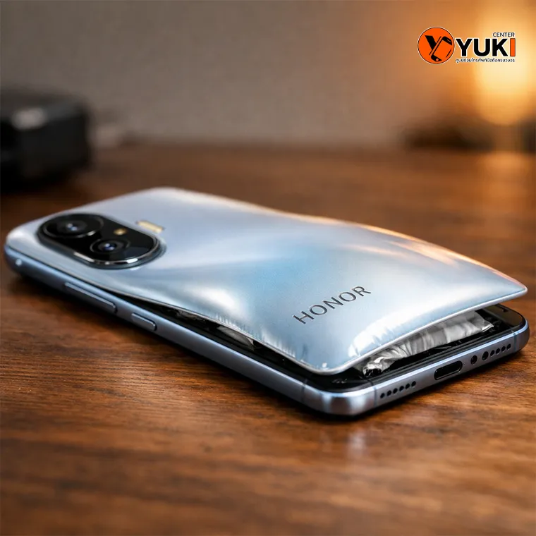 Honor แบตบวมดันฝาหลัง ตัวอย่างแบตเตอรี่บวมที่เสี่ยงอันตราย ควรเปลี่ยนแบตทันที