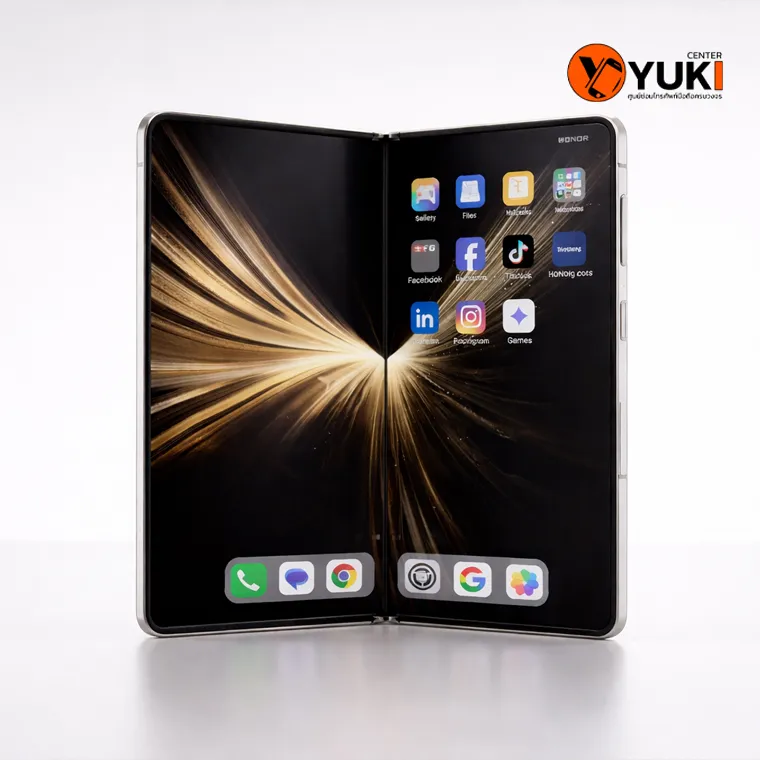 Honor Magic V Series กางเครื่องเห็นจอในและแนวพับ จุดที่เกี่ยวข้องกับอาการพับแล้วจอนอกดับ