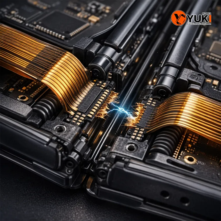 สายแพรมือถือจอพับขาดบริเวณบานพับ ทำให้จอไม่ติด ทั้งที่จอยังไม่เสีย