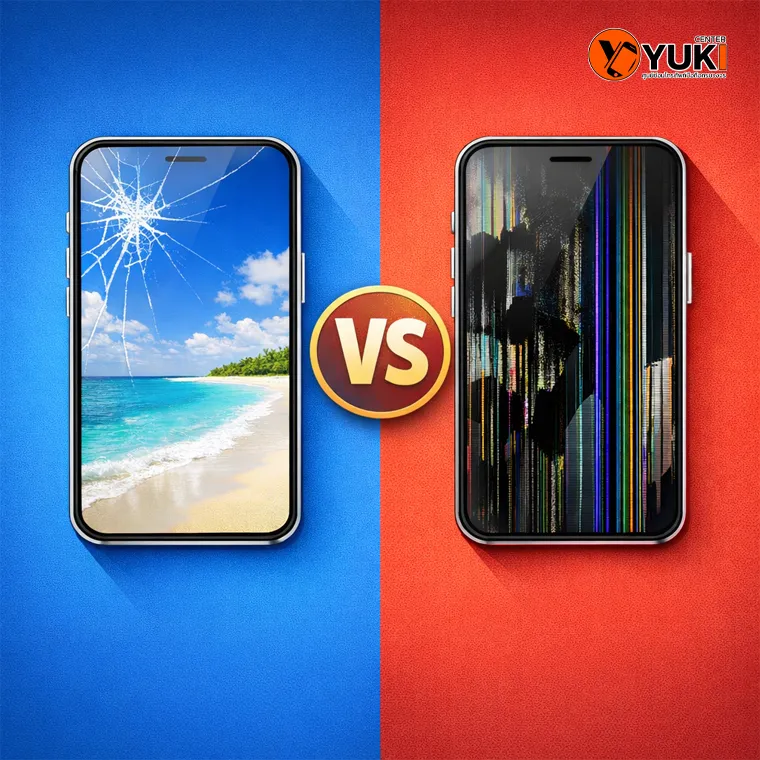 เปรียบเทียบ iPad จอแตกแต่ภาพยังขึ้น กับ iPad จอเสียทั้งชุด เพื่อเลือกเปลี่ยนกระจกหรือเปลี่ยนจอที่ Yuki Center