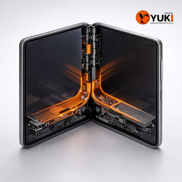 โครงสร้างภายใน Honor Magic V Series บานพับและสายแพร จุดเสี่ยงพับแล้วจอนอกดับ