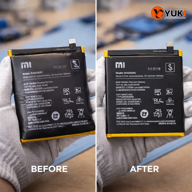 เปรียบเทียบแบตเตอรี่ Xiaomi Pad ก่อนและหลังเปลี่ยนแบต เห็นความแตกต่างชัดเจน แบตเตอรี่แท้ MI ก่อนเสื่อมและหลังเปลี่ยนใหม่ เหมาะสำหรับบทความเปลี่ยนแบต Xiaomi Pad ปี 2026