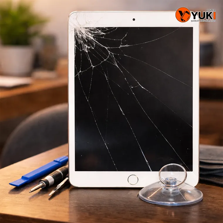 ซ่อมไอแพดหน้าจอแตก เปรียบเทียบ 4 วิธีซ่อม iPad ที่ถูกที่สุด ปี 2026 พร้อมคำเตือนก่อนซ่อม โดย Yuki Center