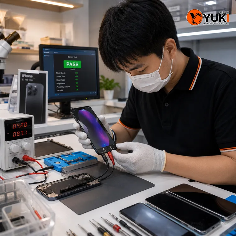 ขั้นตอนเปลี่ยนหน้าจอ iPhone โดยช่าง YukiCenter
