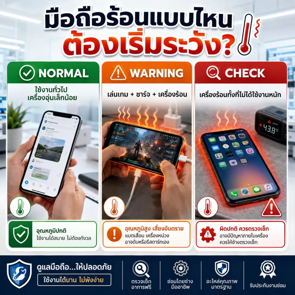 มือถือร้อนผิดปกติ เล่นเกมขณะชาร์จ เครื่องร้อนแม้ไม่ได้ใช้งานหนัก ควรตรวจเช็ก Yuki Center