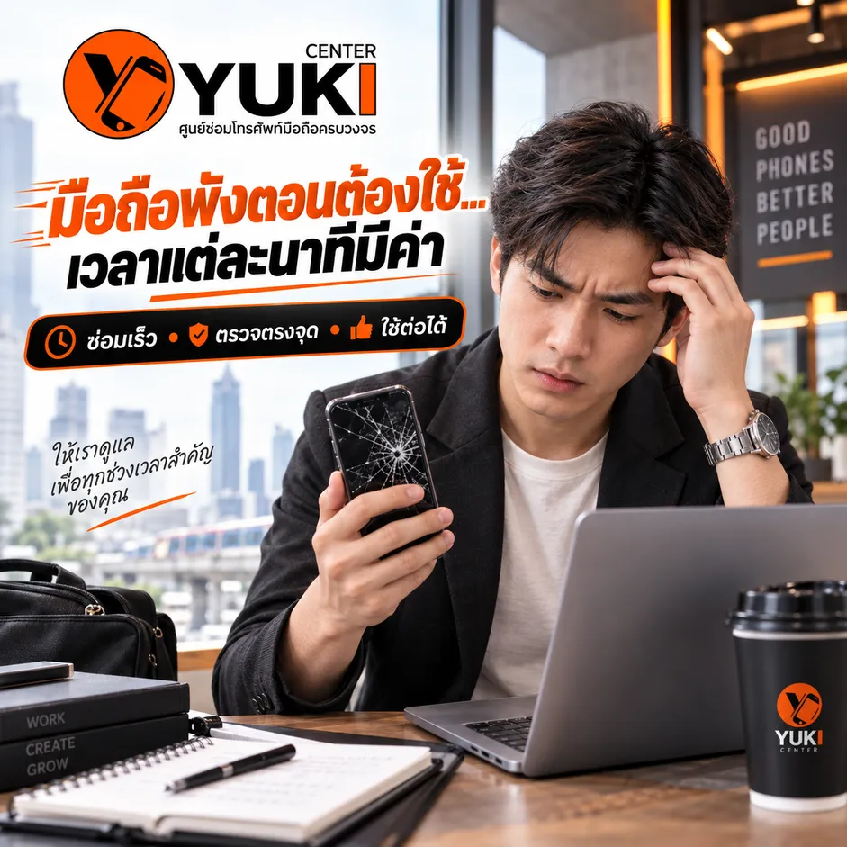 ซ่อมมือถือด่วน กรุงเทพ รอรับได้ ช่างตรวจมือถือจอแตก Yuki Center